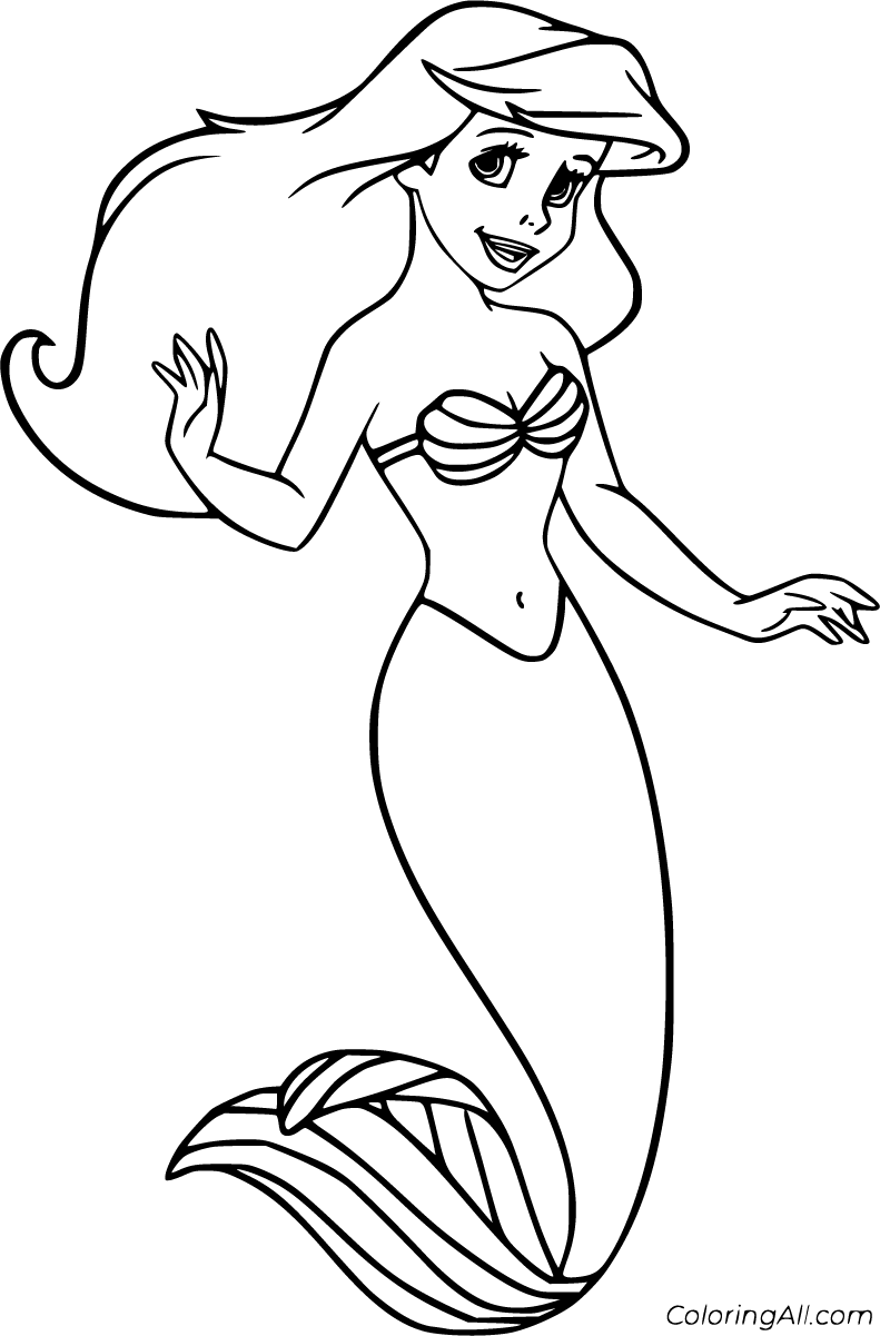 Ariel Coloring Pages for Adults 12