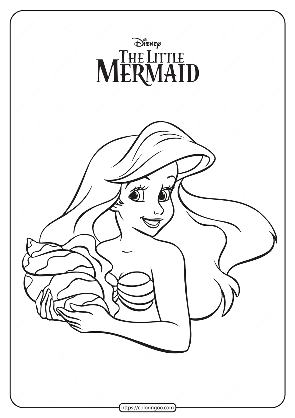 Ariel Coloring Pages for Adults 17