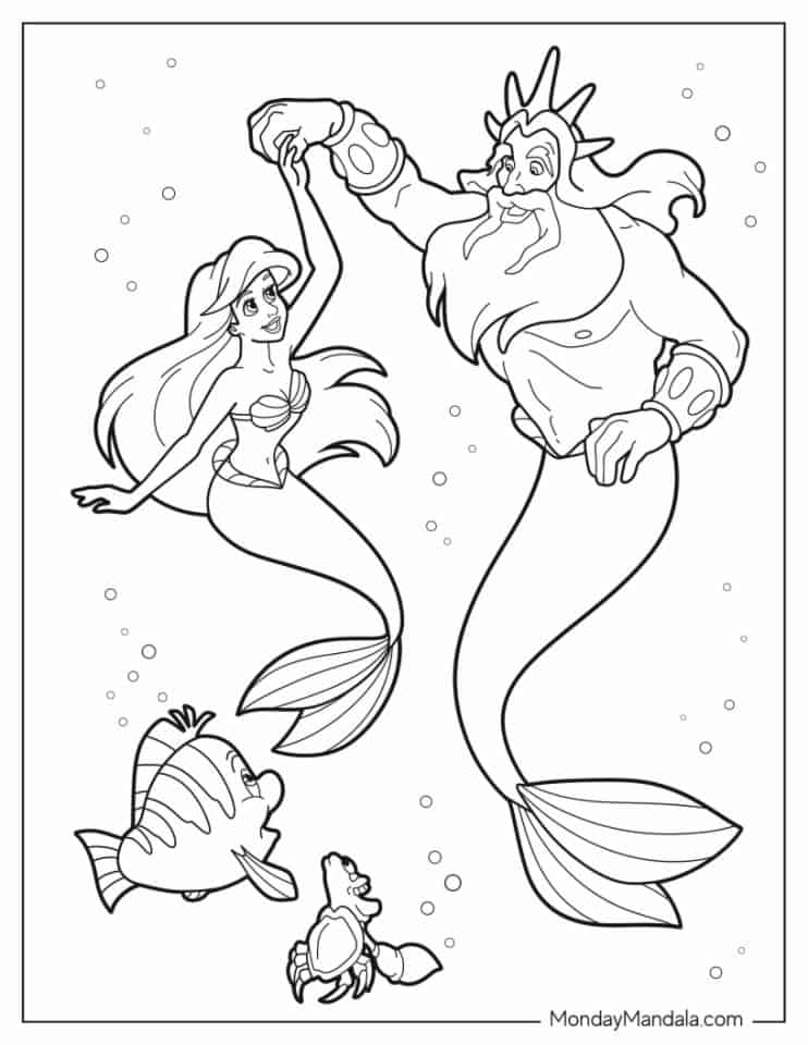 Ariel Coloring Pages for Adults 18