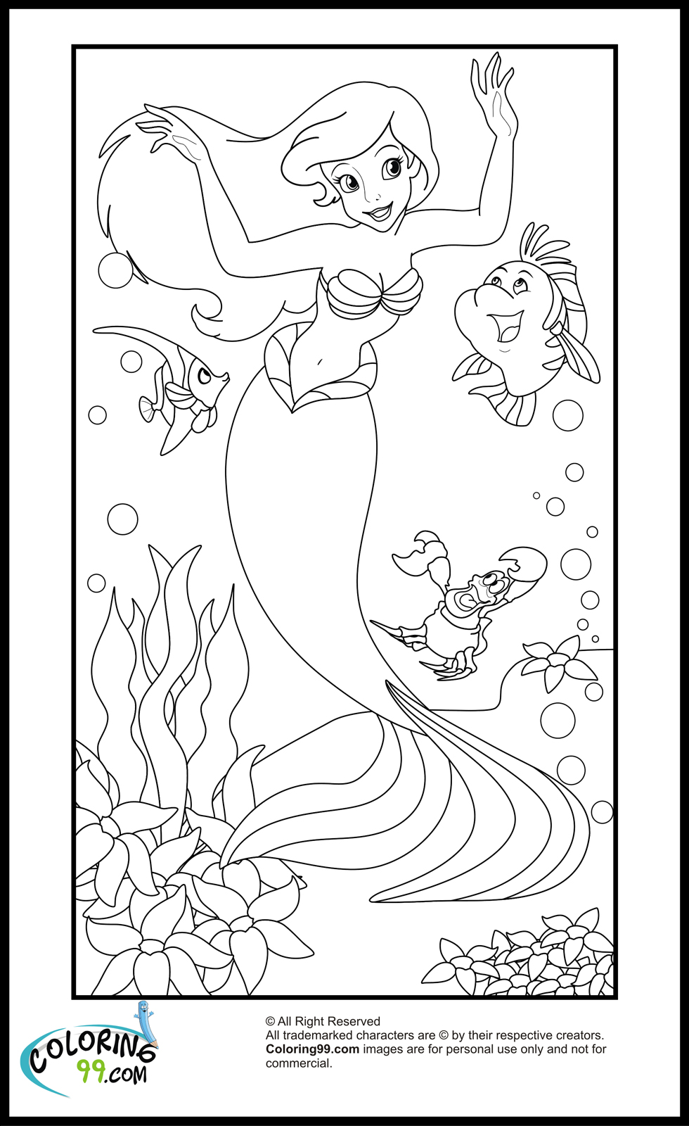 Ariel Coloring Pages for Adults 23