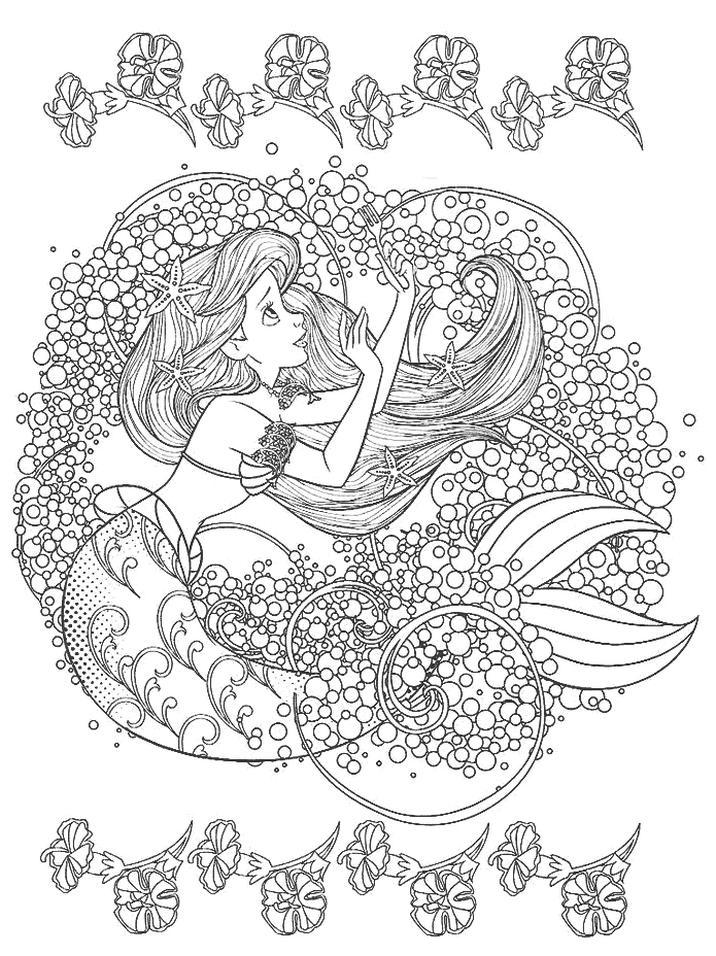 Ariel Coloring Pages for Adults 38