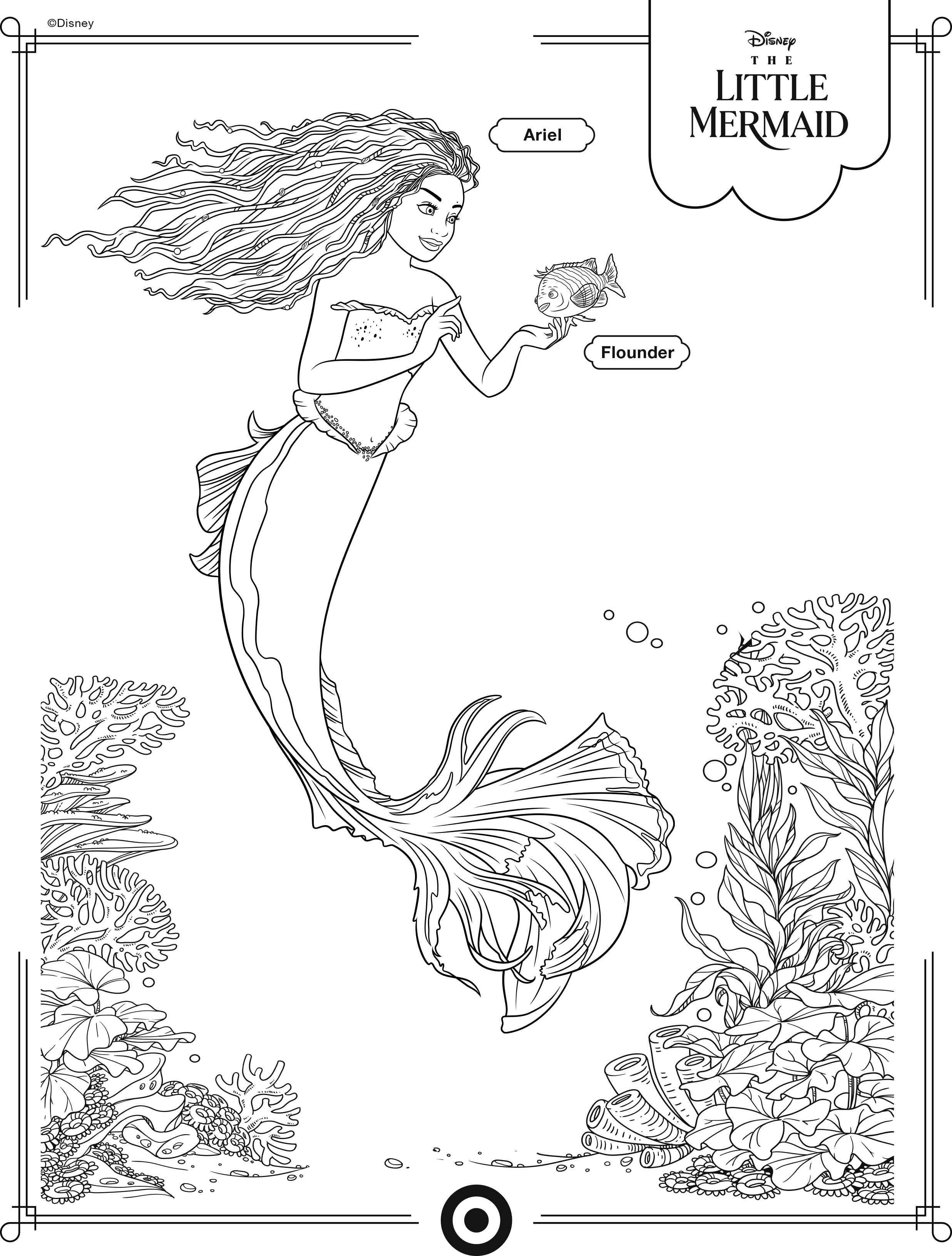 Ariel Coloring Pages for Adults 43