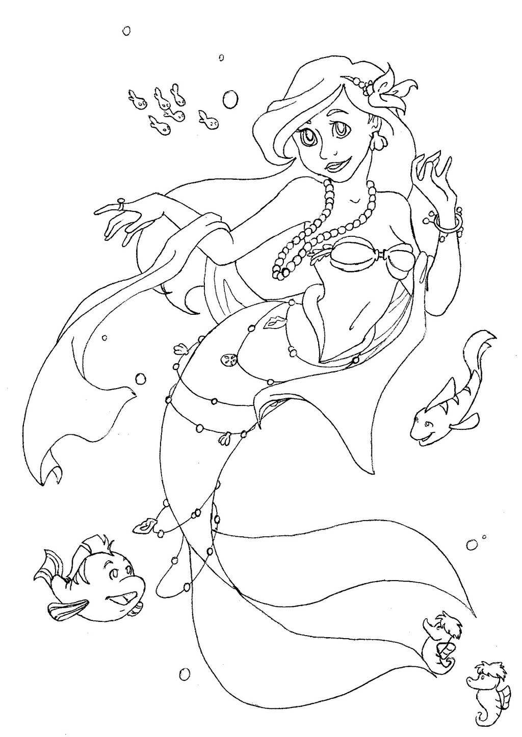 Ariel Coloring Pages for Adults 47