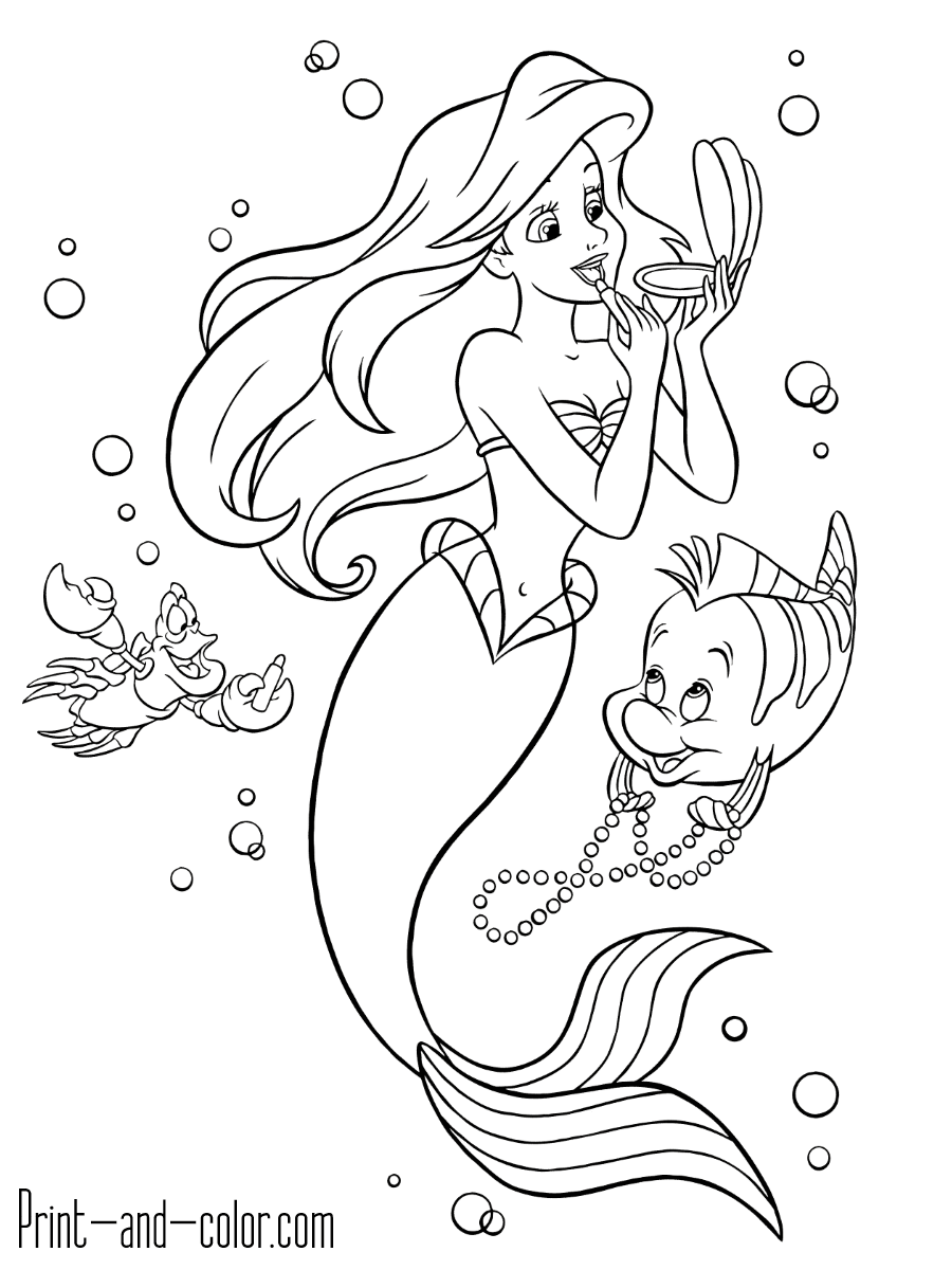 Ariel Coloring Pages for Adults 6