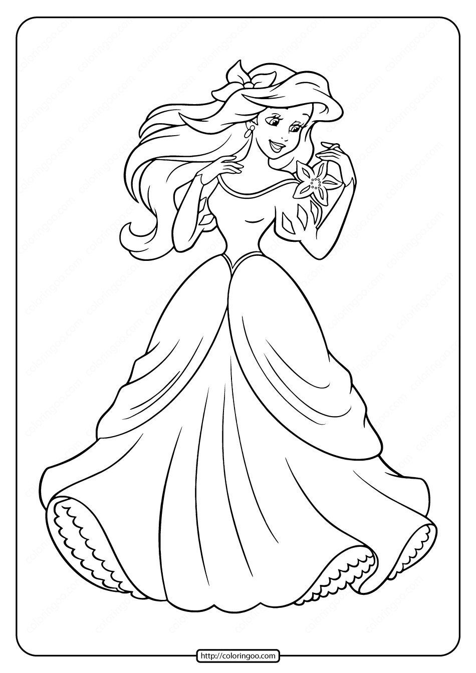 Ariel Coloring Pages for Adults 62