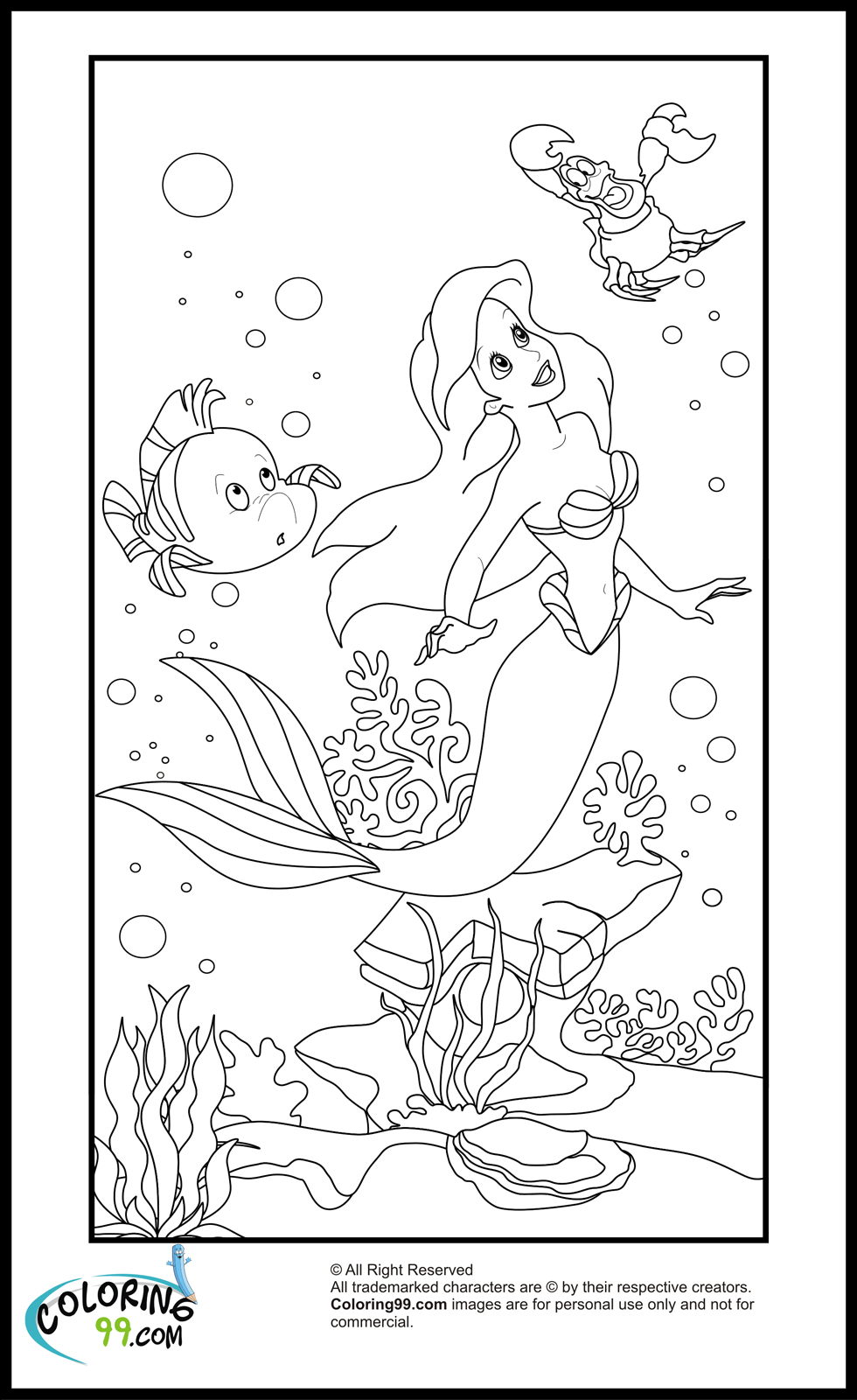 Ariel Coloring Pages for Adults 7