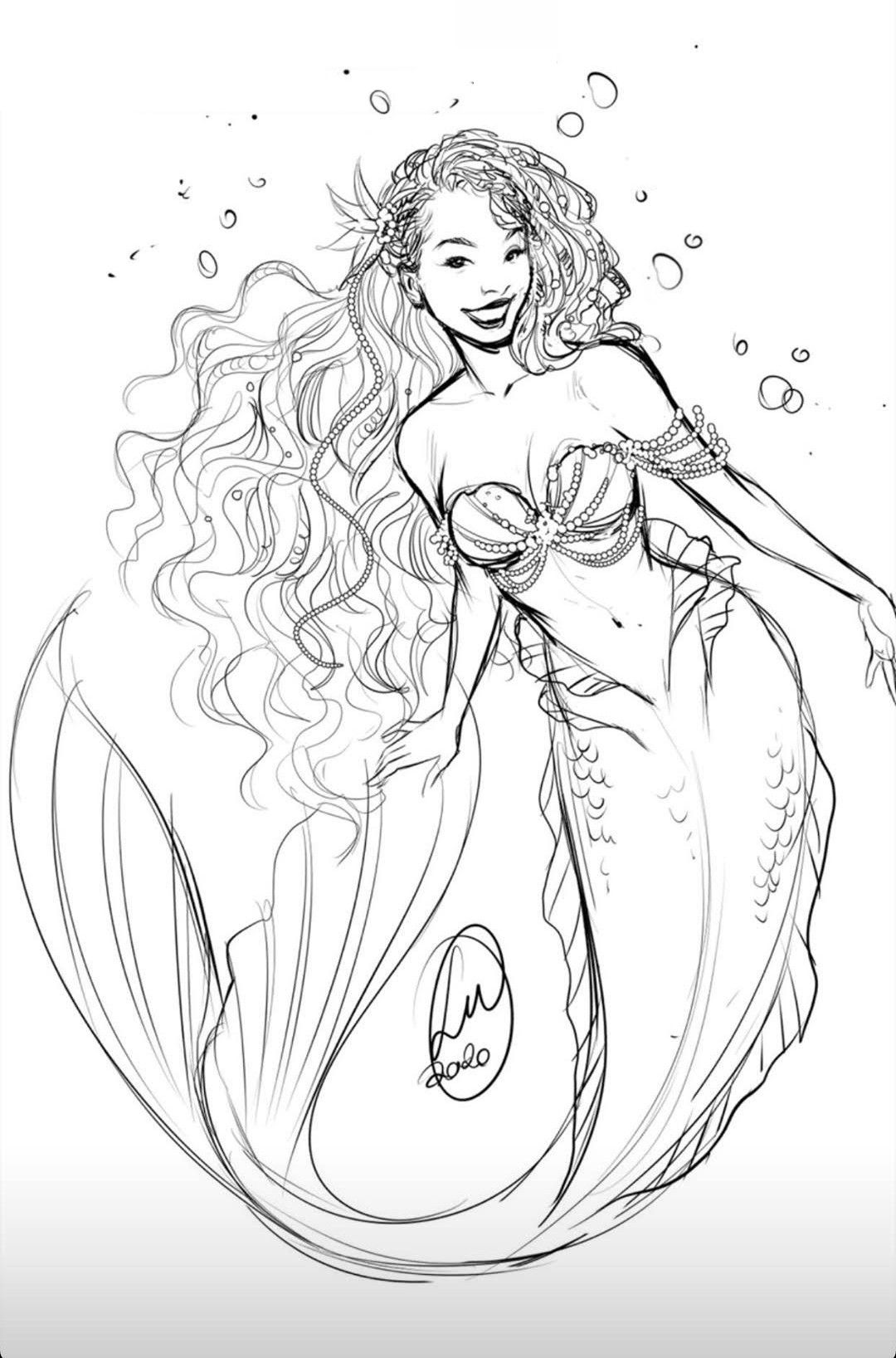 Ariel Coloring Pages for Adults 89