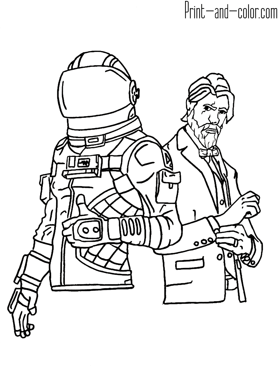 Cool Fortnite Coloring Pages Skins 128