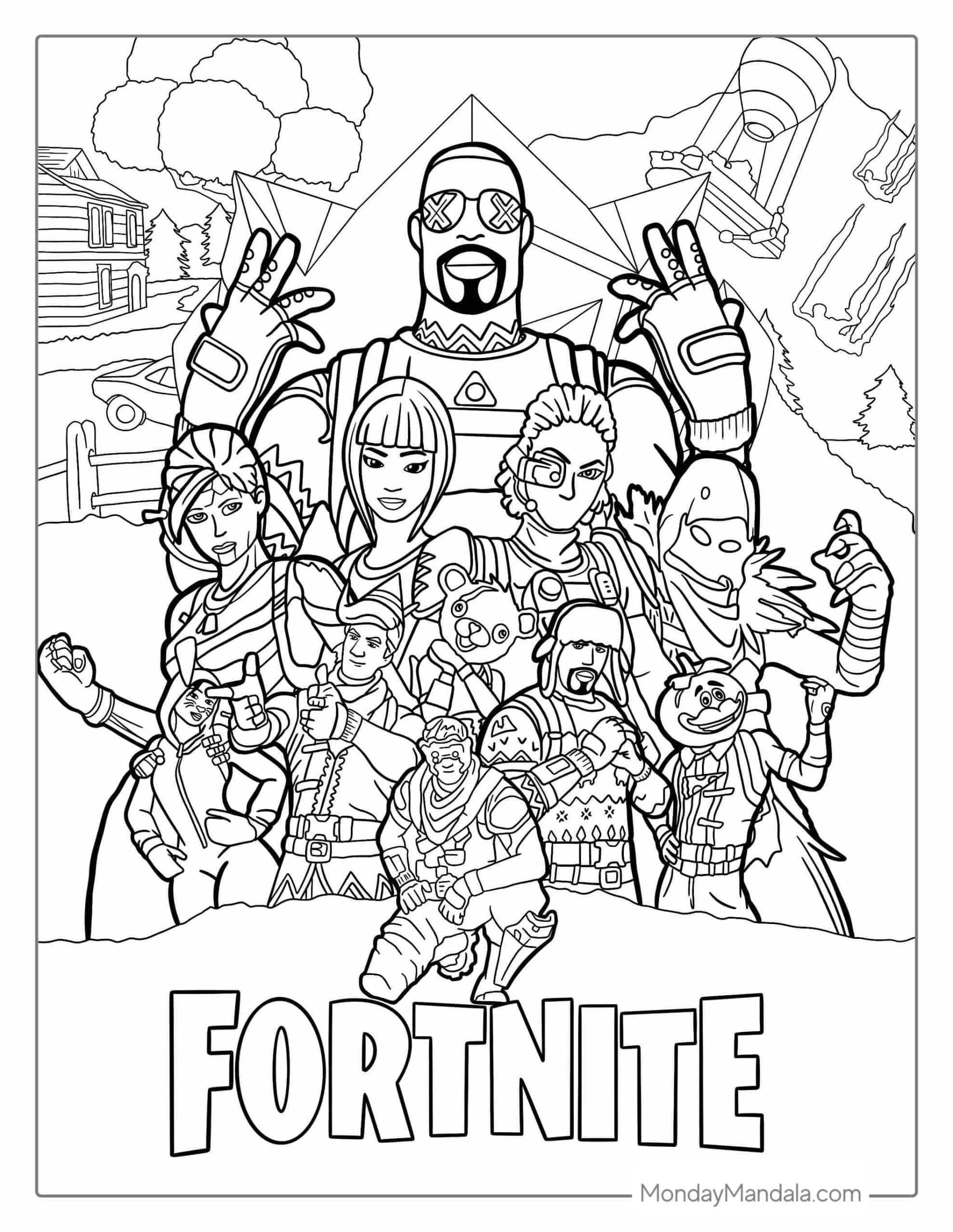 Cool Fortnite Coloring Pages Skins 95