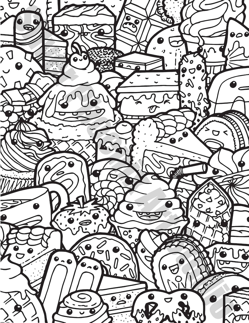 Cute Kawaii Food Coloring Pages FREE Printable 100