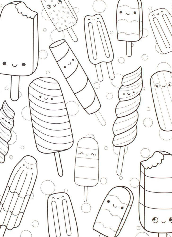 Cute Kawaii Food Coloring Pages FREE Printable 101