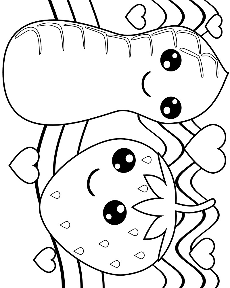 Cute Kawaii Food Coloring Pages FREE Printable 112