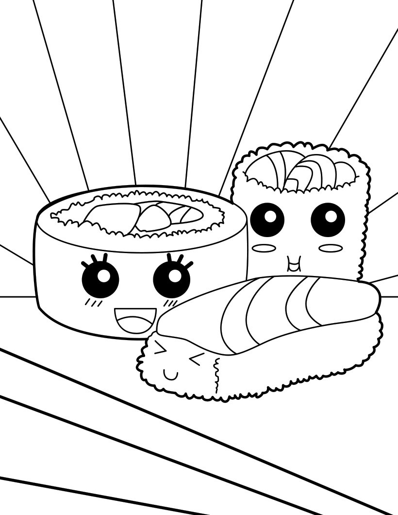 Cute Kawaii Food Coloring Pages FREE Printable 113