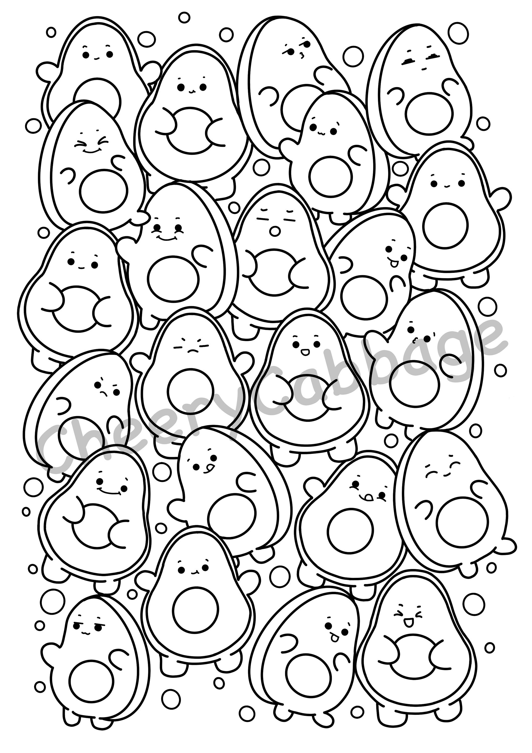 Cute Kawaii Food Coloring Pages FREE Printable 115