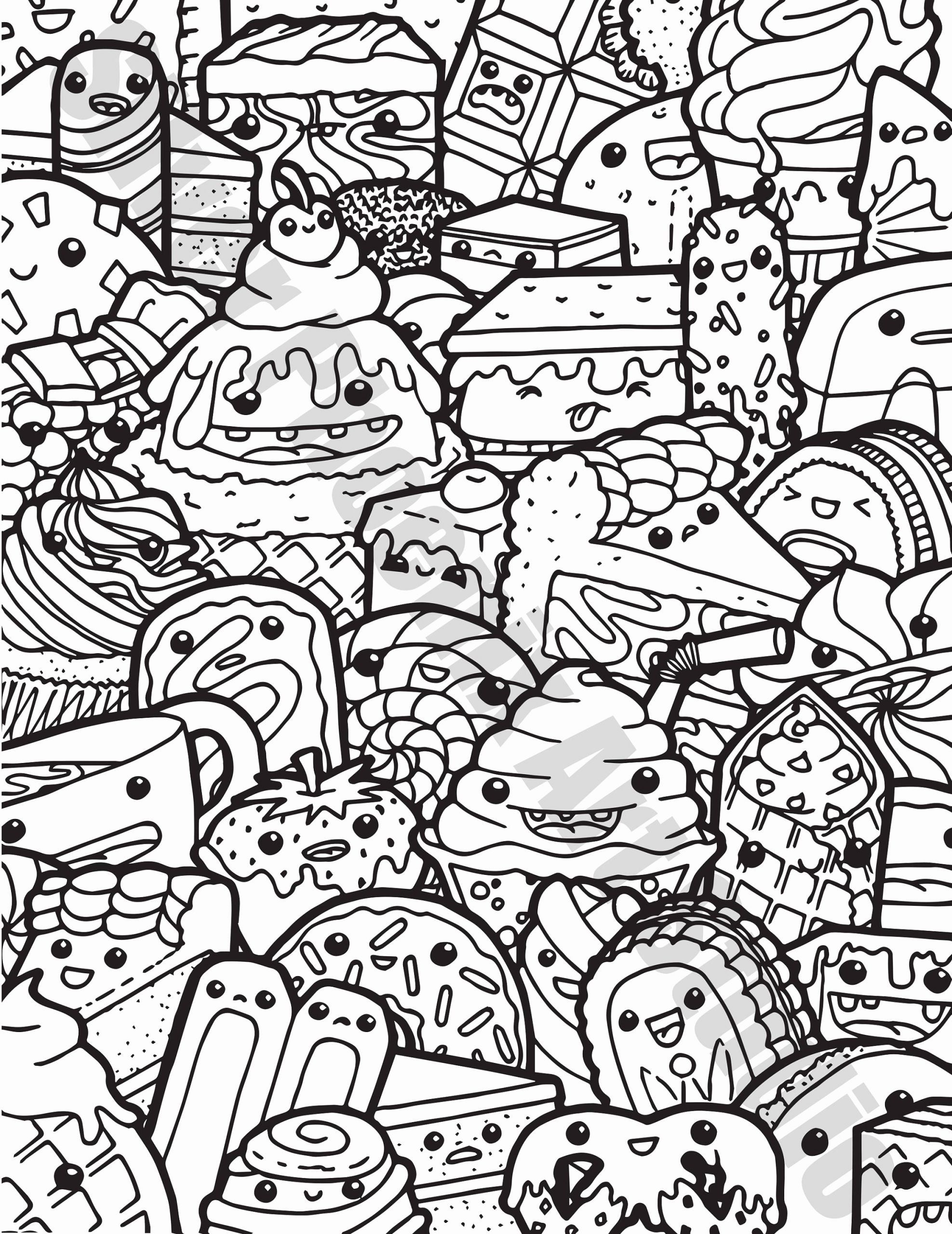 Cute Kawaii Food Coloring Pages FREE Printable 116