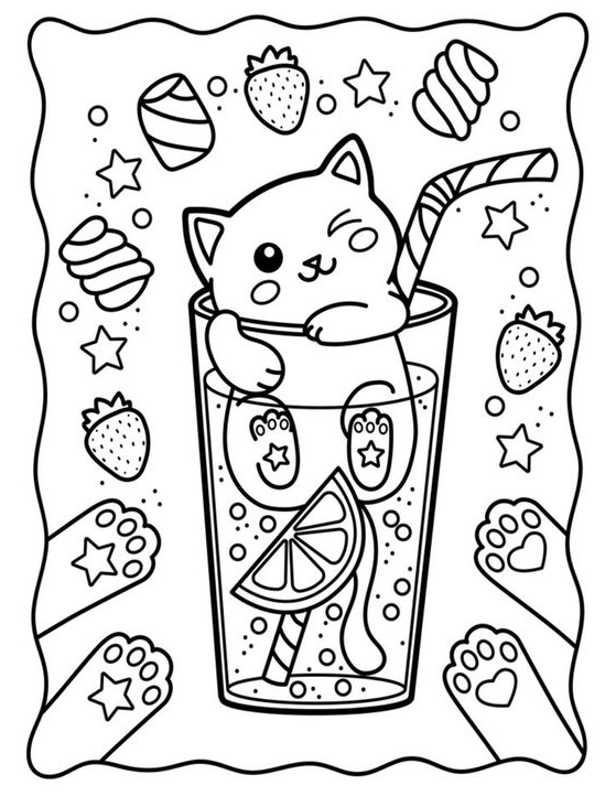 Cute Kawaii Food Coloring Pages FREE Printable 118