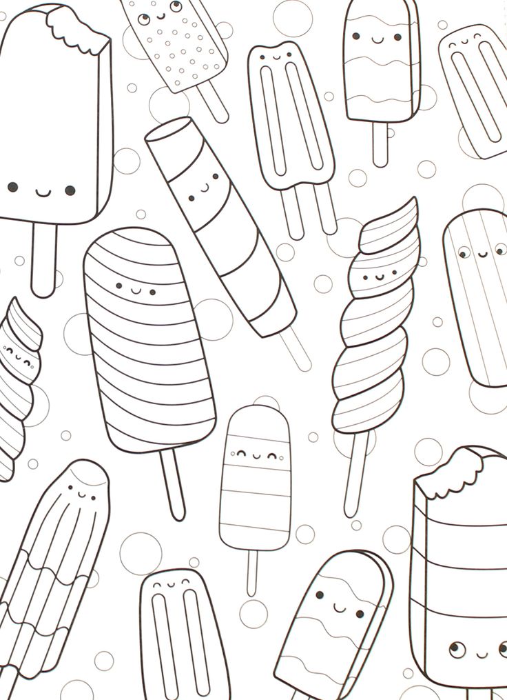 Cute Kawaii Food Coloring Pages FREE Printable 121