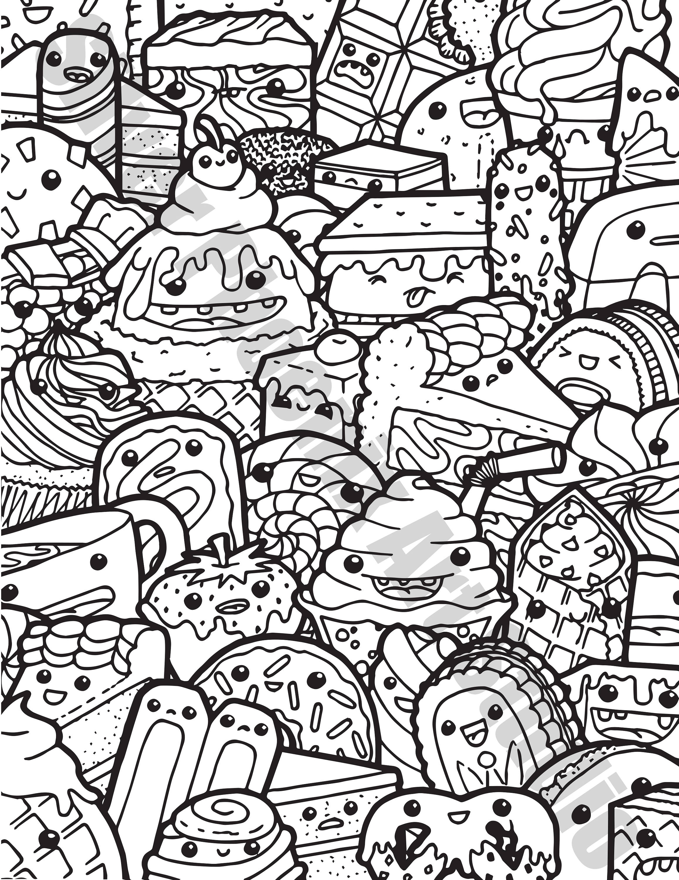 Cute Kawaii Food Coloring Pages FREE Printable 124