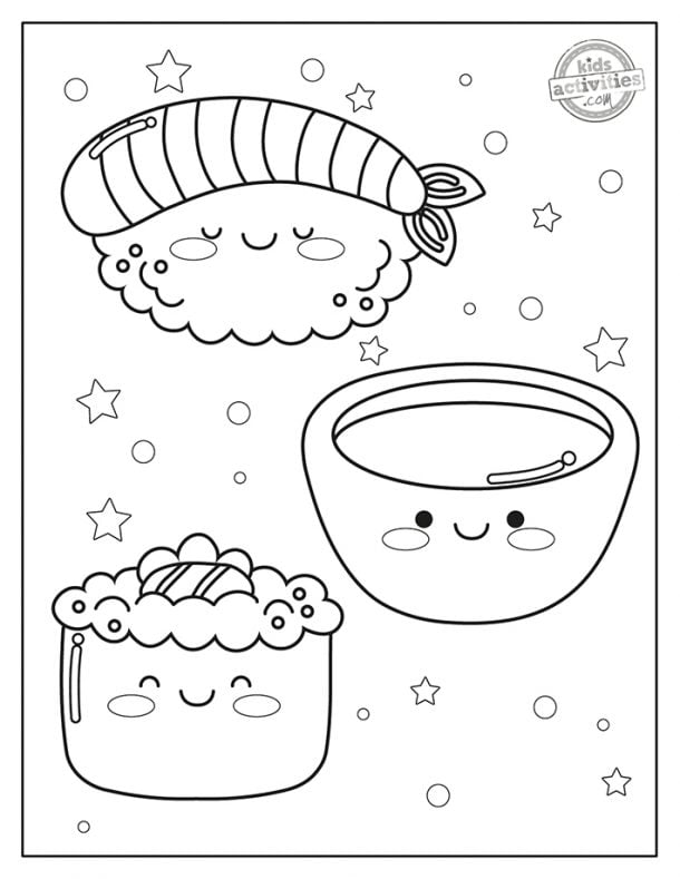 Cute Kawaii Food Coloring Pages FREE Printable 126