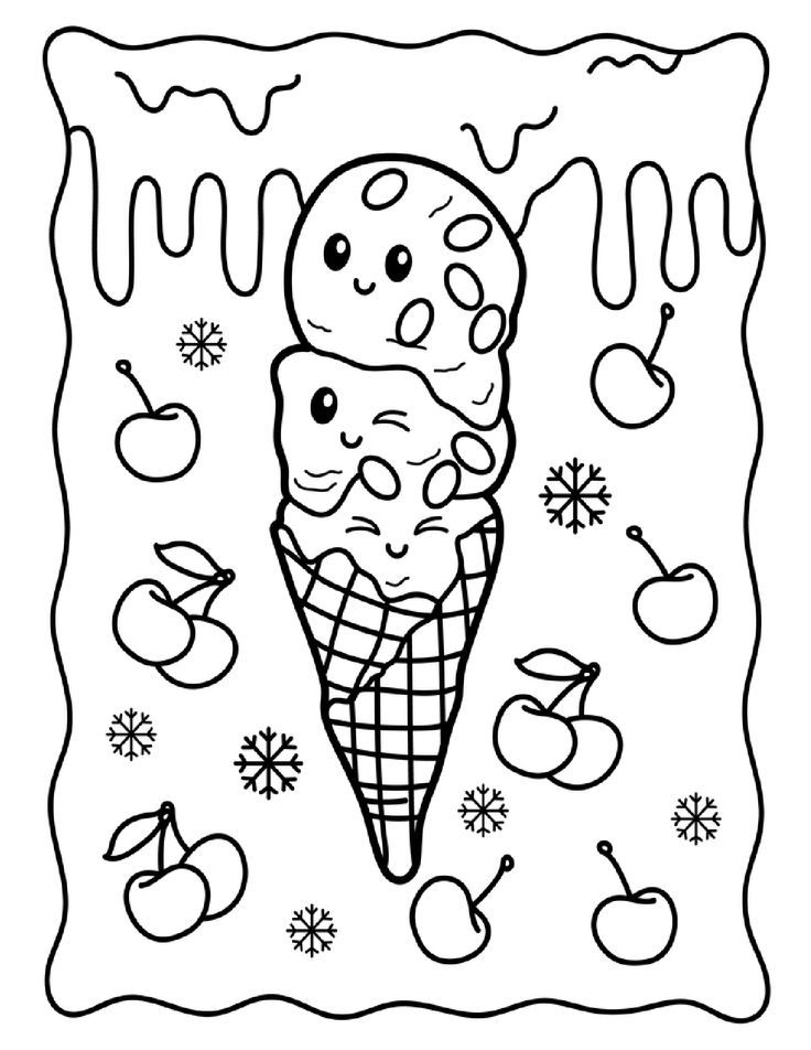 Cute Kawaii Food Coloring Pages FREE Printable 130