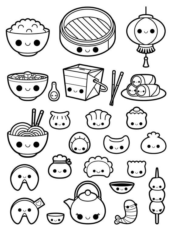 Cute Kawaii Food Coloring Pages FREE Printable 135