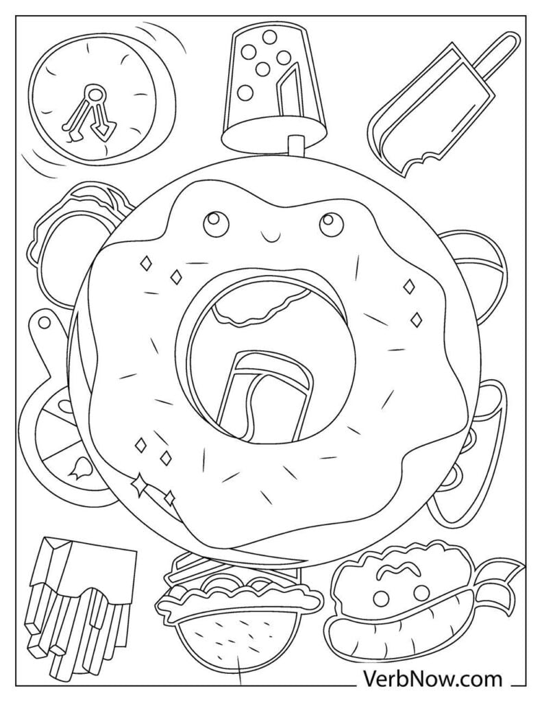 Cute Kawaii Food Coloring Pages FREE Printable 145