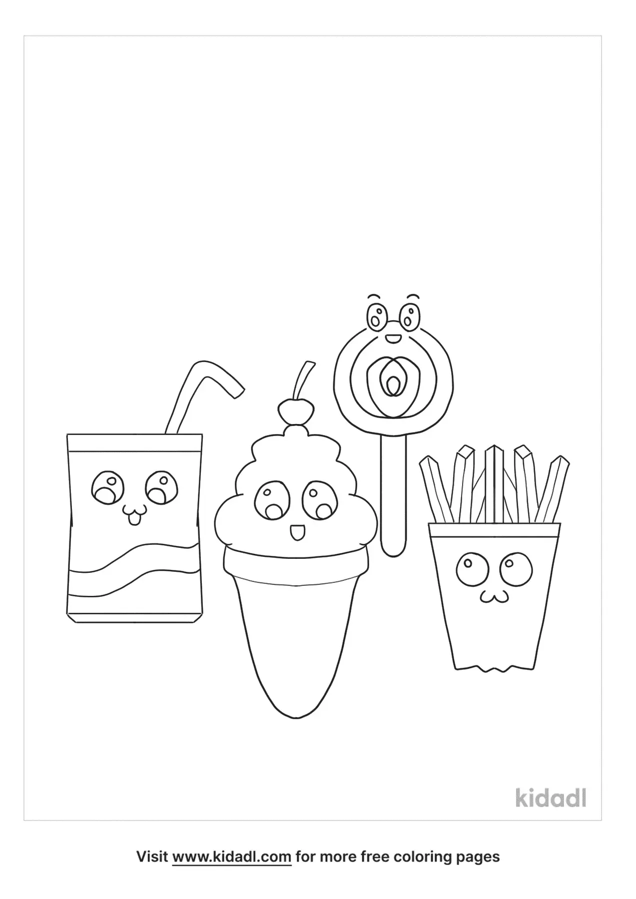 Cute Kawaii Food Coloring Pages FREE Printable 152