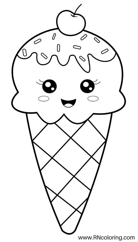 Cute Kawaii Food Coloring Pages FREE Printable 156