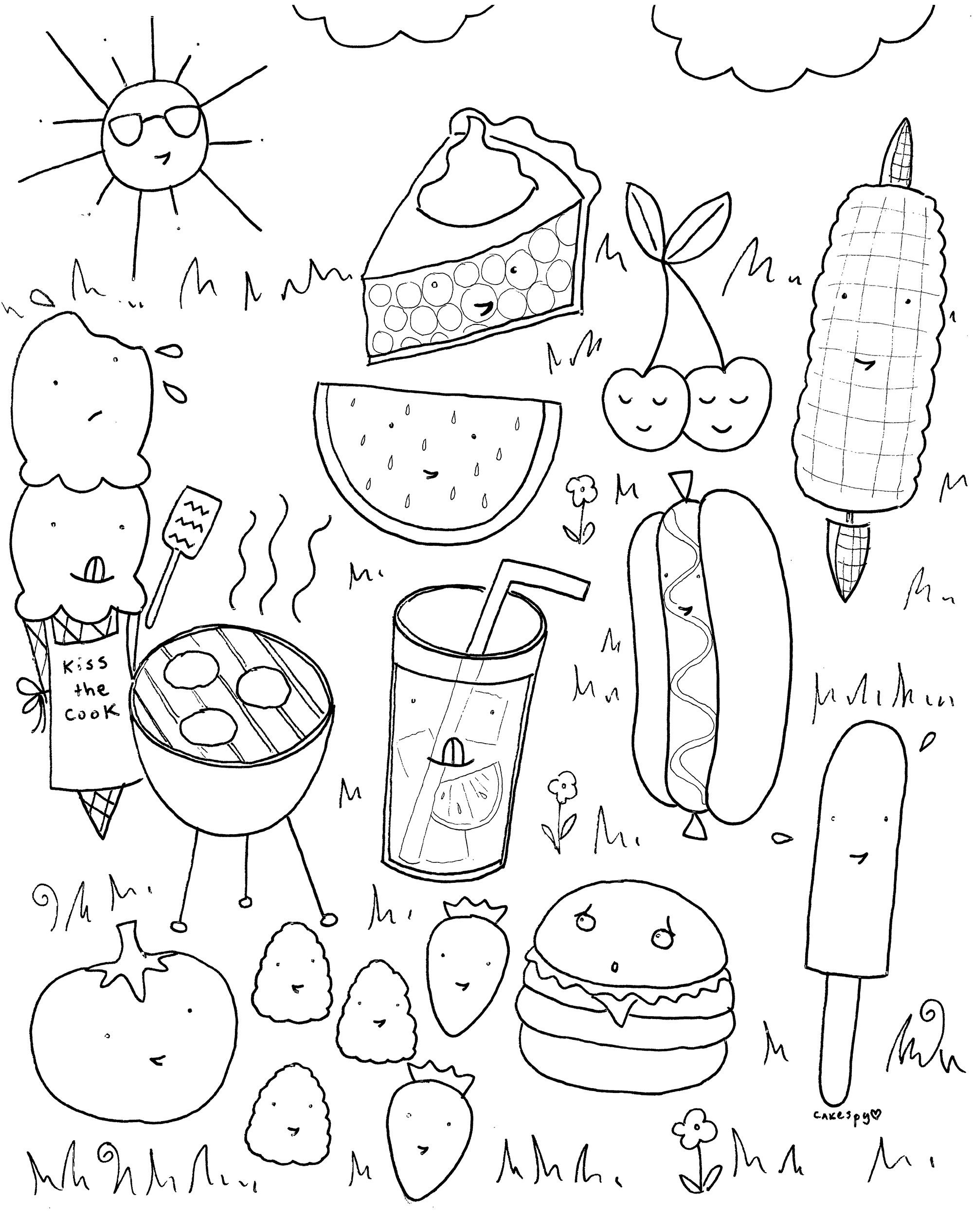 Cute Kawaii Food Coloring Pages FREE Printable 19