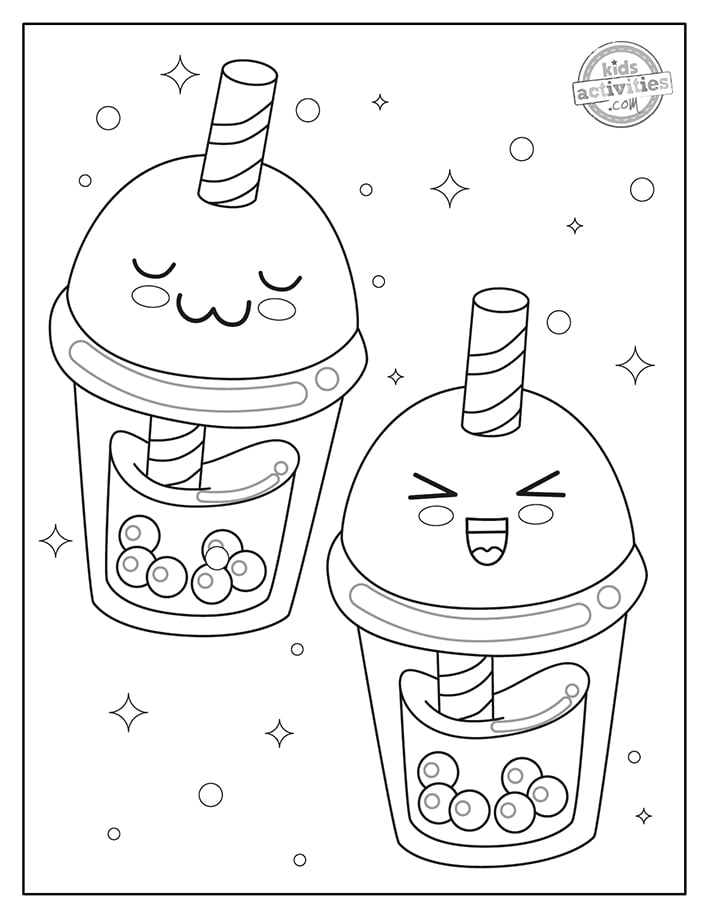 Cute Kawaii Food Coloring Pages FREE Printable 2