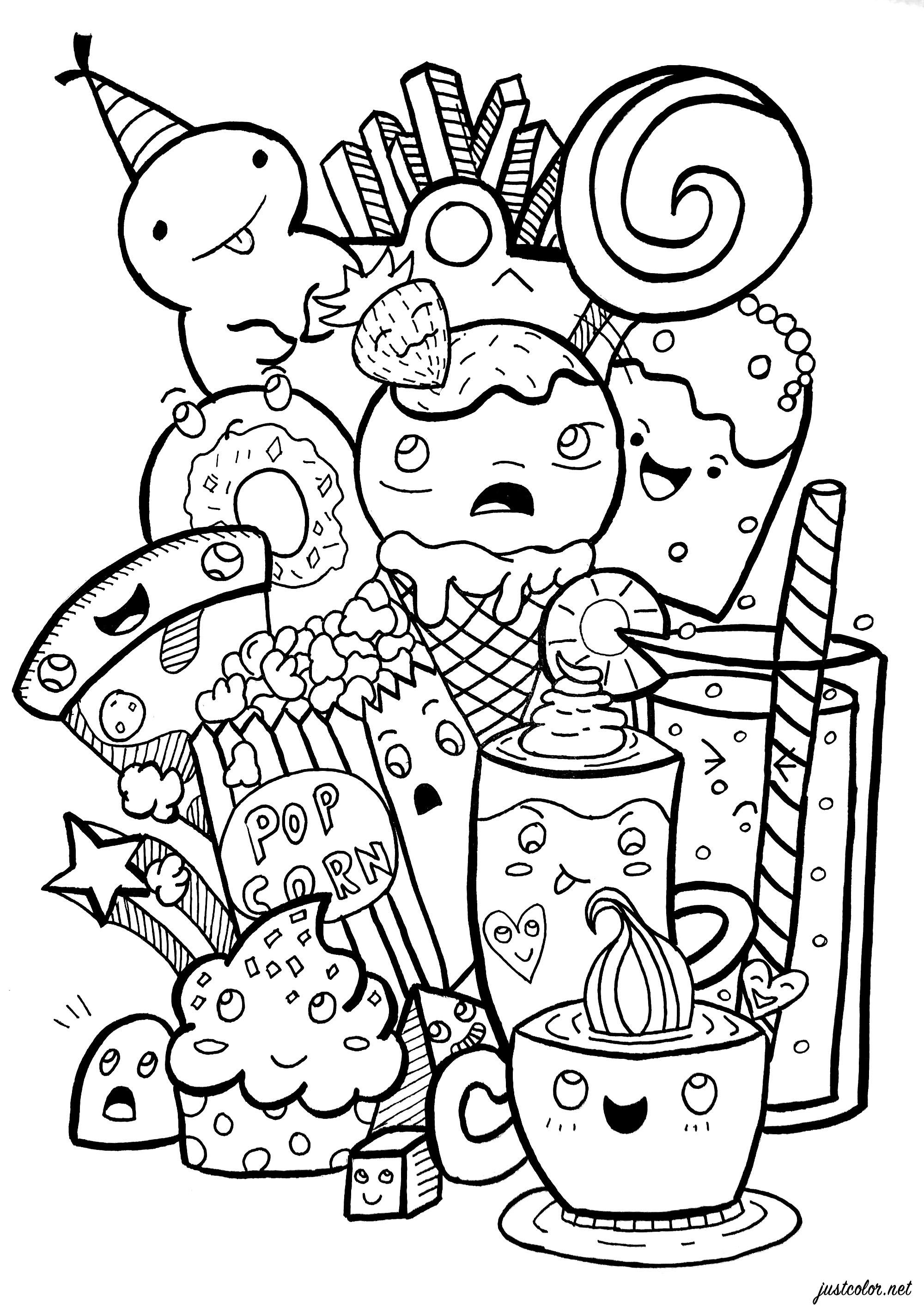 Cute Kawaii Food Coloring Pages FREE Printable 24