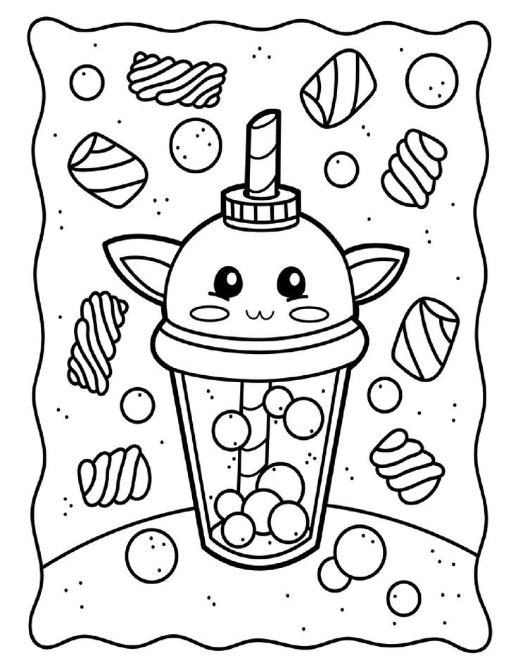 Cute Kawaii Food Coloring Pages FREE Printable 29