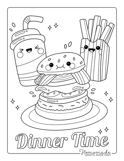 Cute Kawaii Food Coloring Pages FREE Printable 30