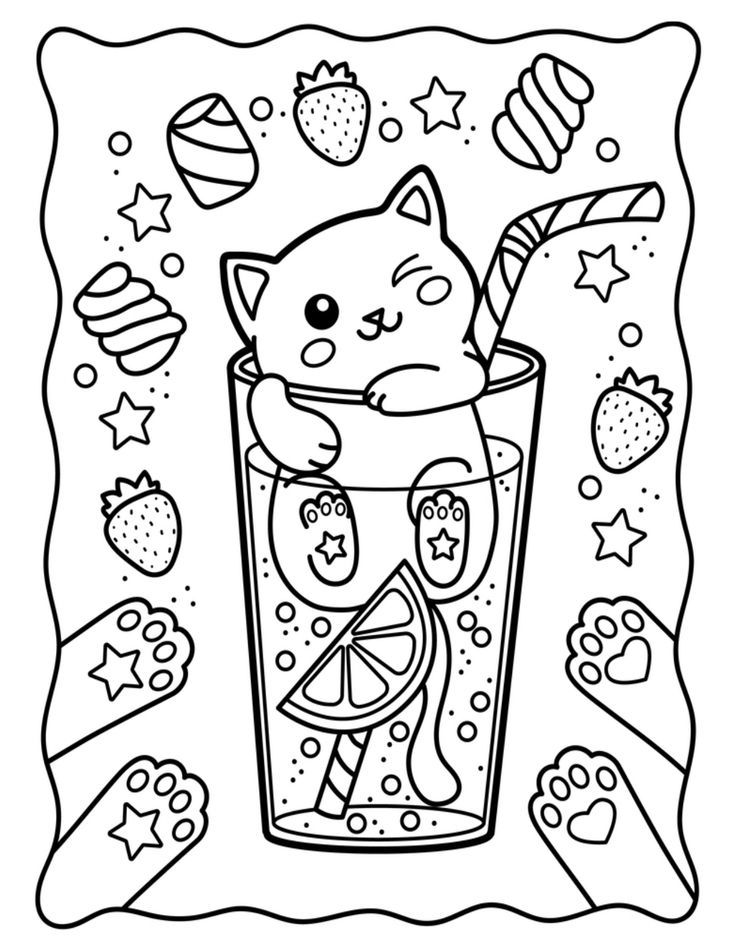 Cute Kawaii Food Coloring Pages FREE Printable 52