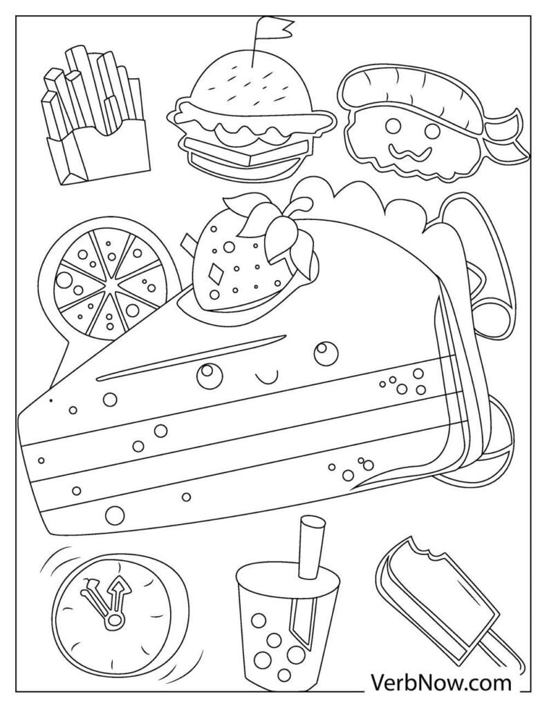 Cute Kawaii Food Coloring Pages FREE Printable 58