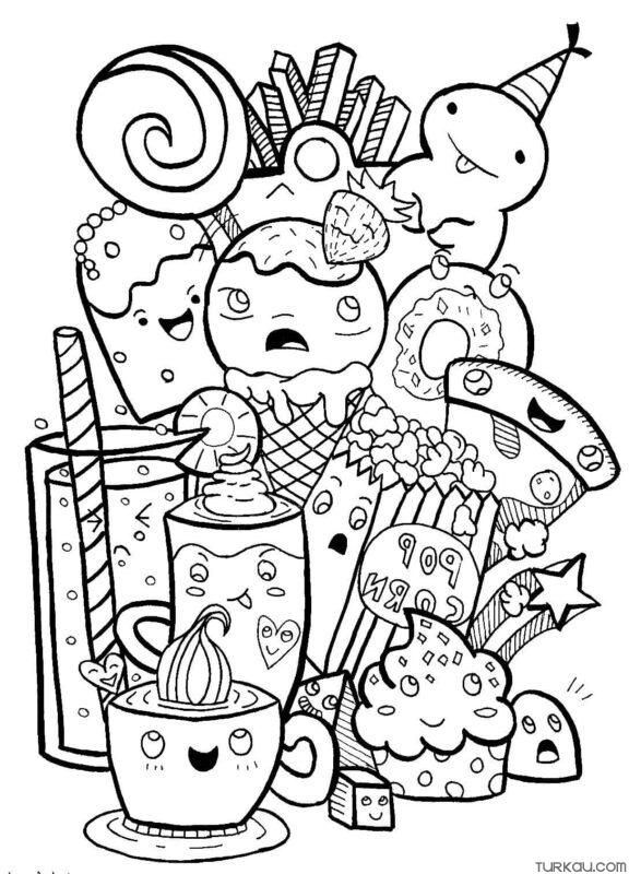 Cute Kawaii Food Coloring Pages FREE Printable 65