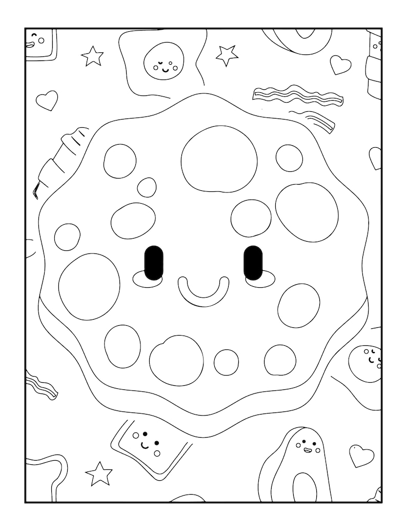 Cute Kawaii Food Coloring Pages FREE Printable 70