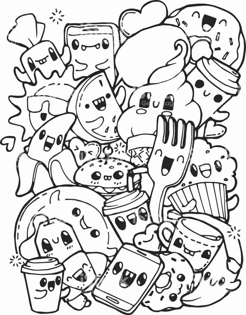 Cute Kawaii Food Coloring Pages FREE Printable 75