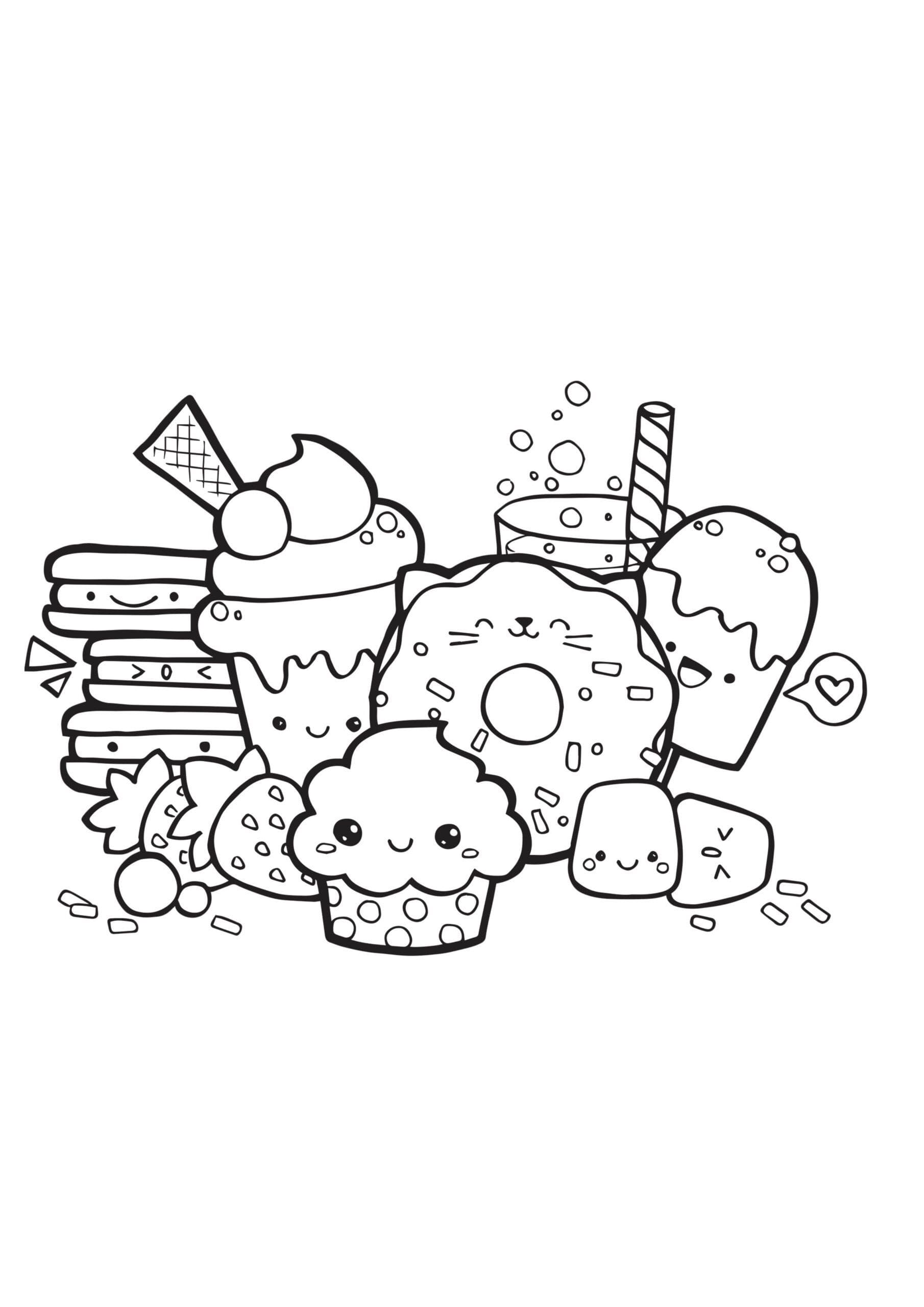 Cute Kawaii Food Coloring Pages FREE Printable 98