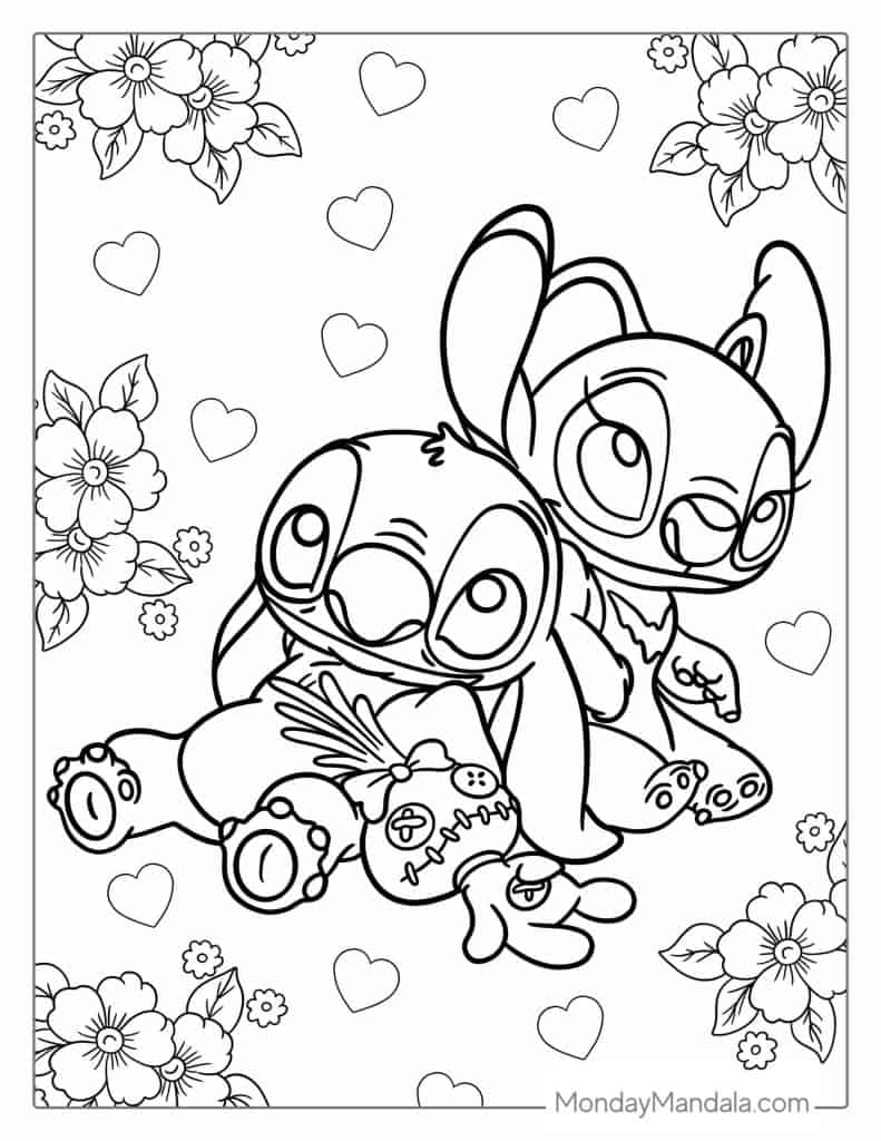 Cute Stitch Coloring Pages for Kids 102