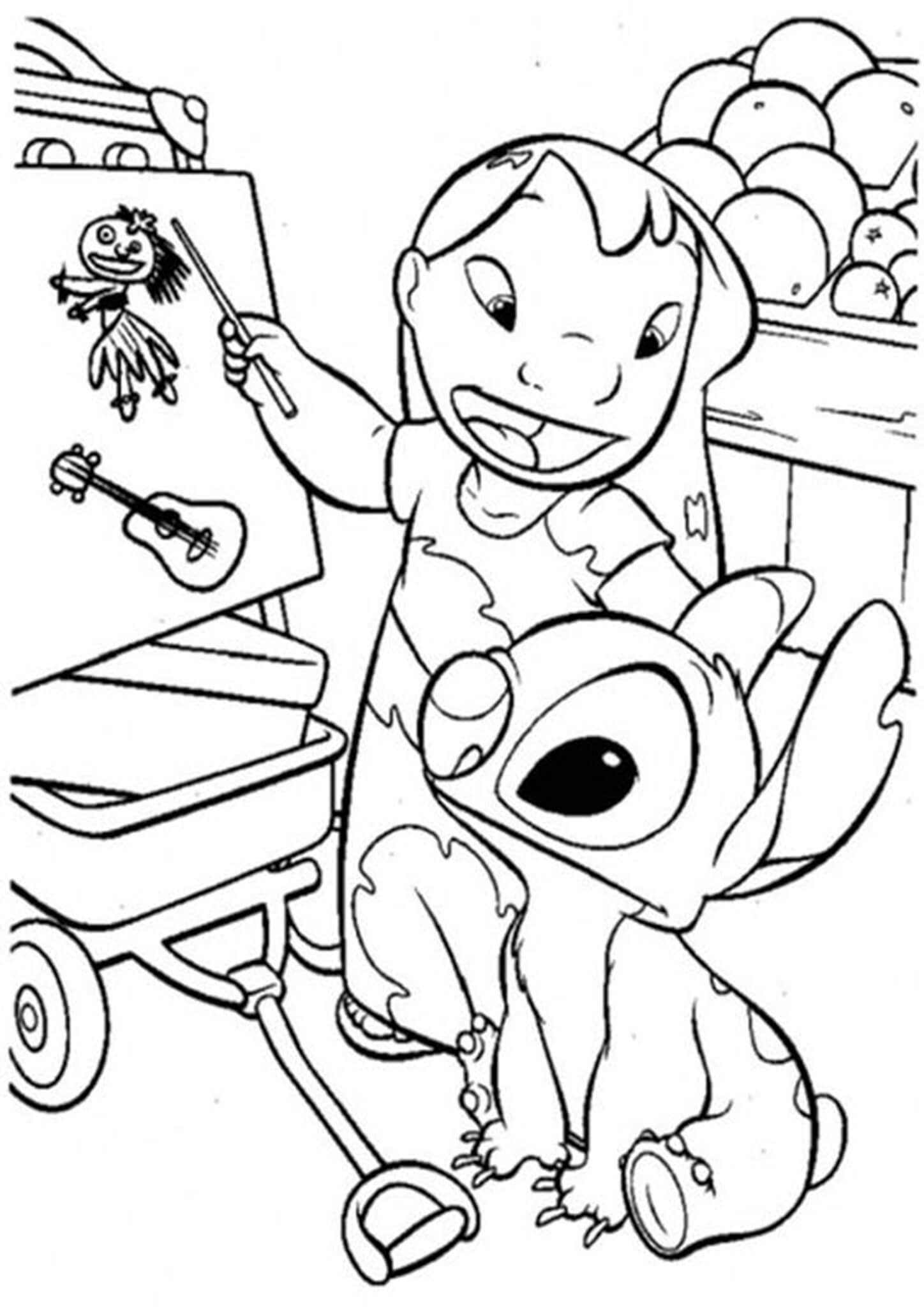 Cute Stitch Coloring Pages for Kids 106