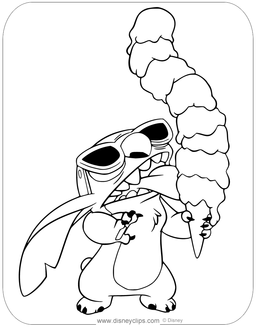 Cute Stitch Coloring Pages for Kids 119