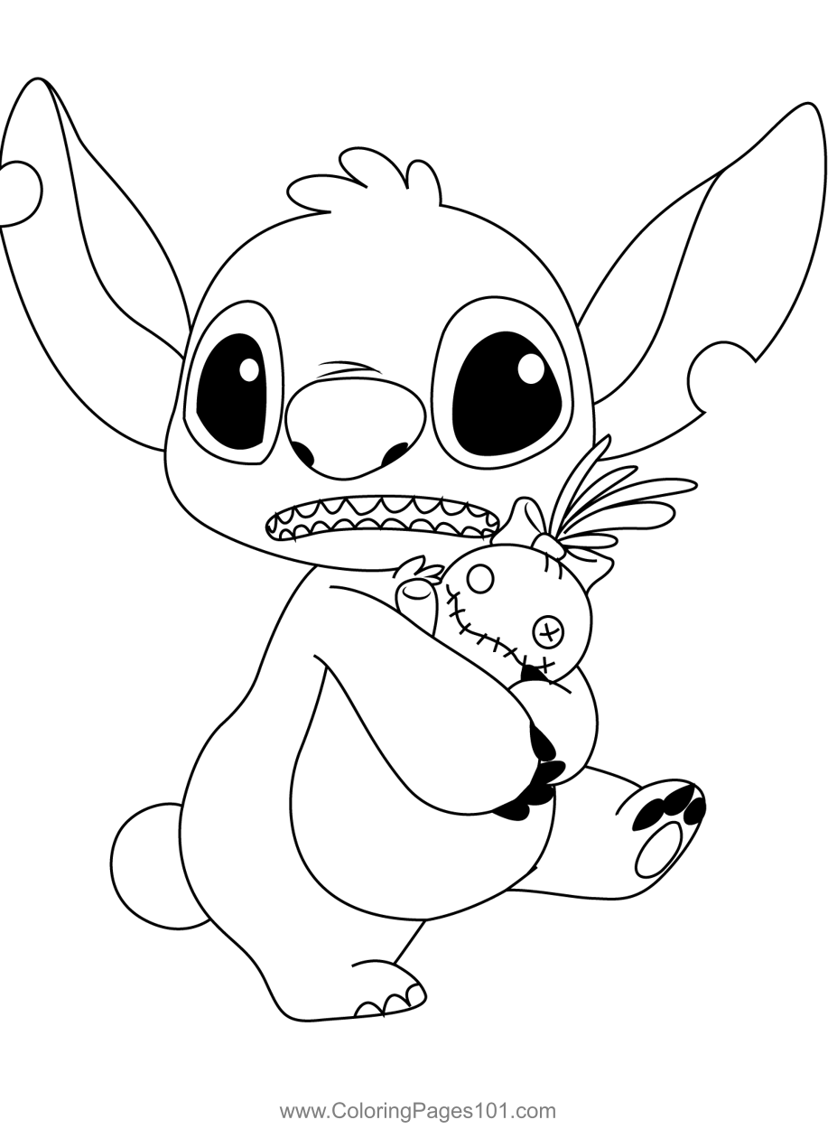 Cute Stitch Coloring Pages for Kids 122