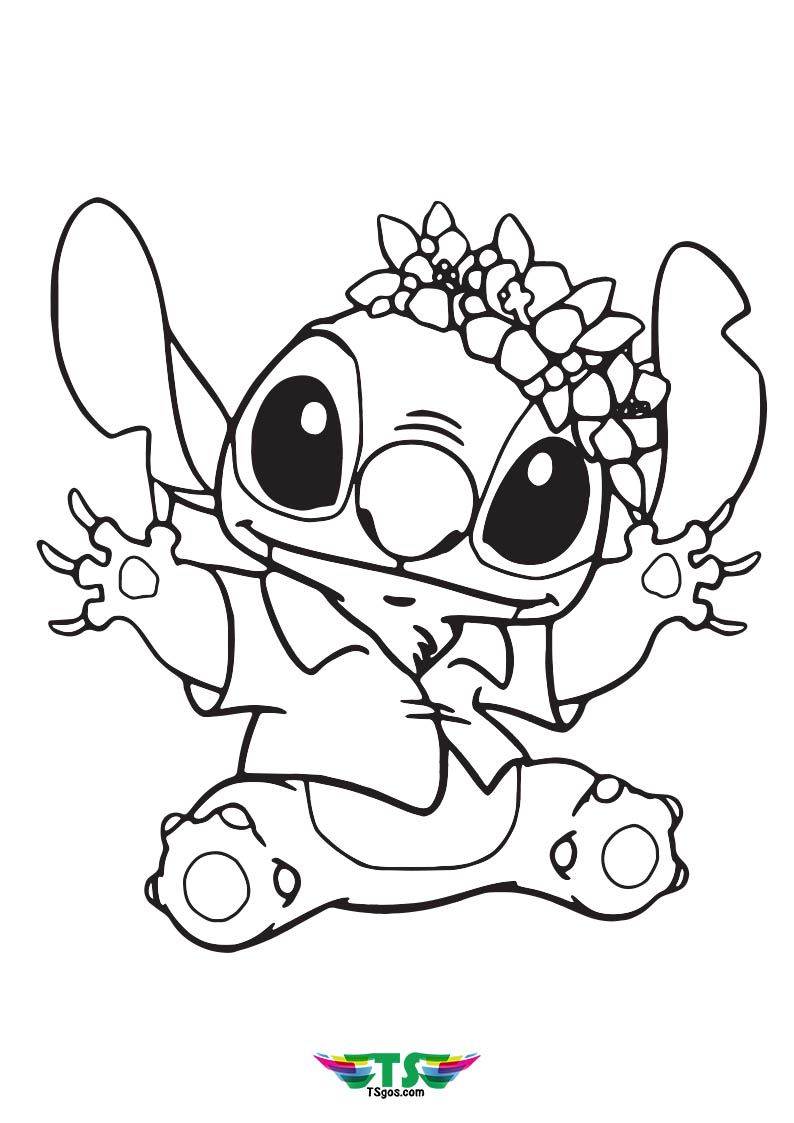 Cute Stitch Coloring Pages for Kids 19