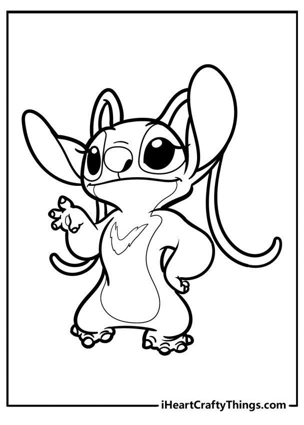 Cute Stitch Coloring Pages for Kids 4