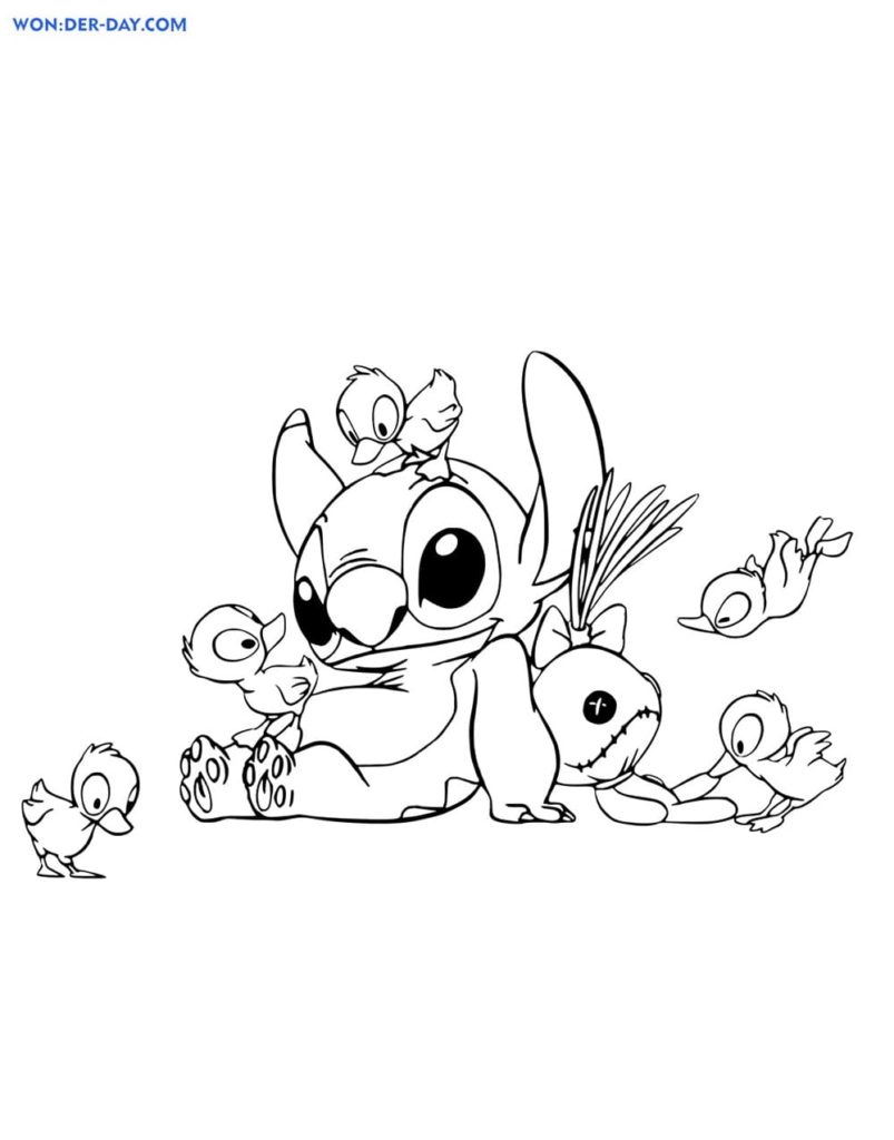 Cute Stitch Coloring Pages for Kids 46