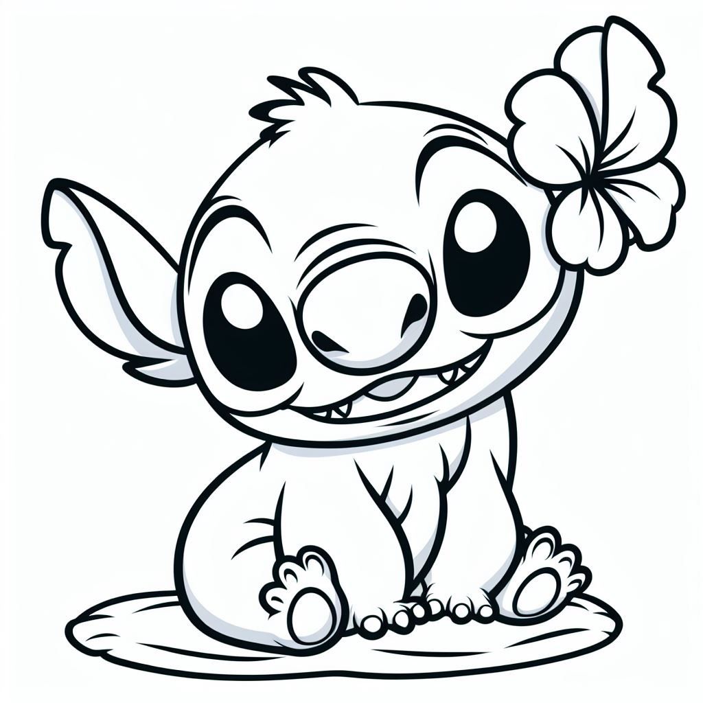 Cute Stitch Coloring Pages for Kids 83