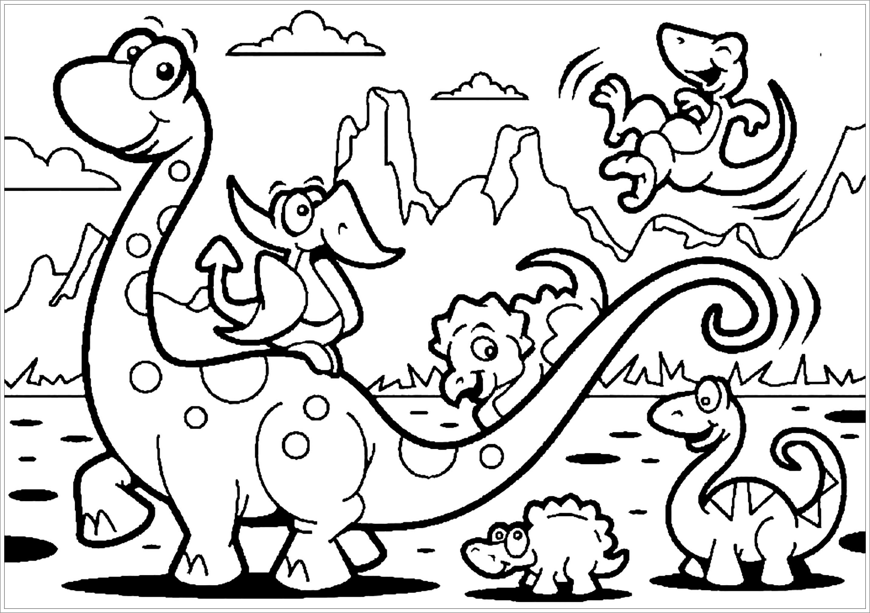 Dinosaur Coloring Page for Kids 2