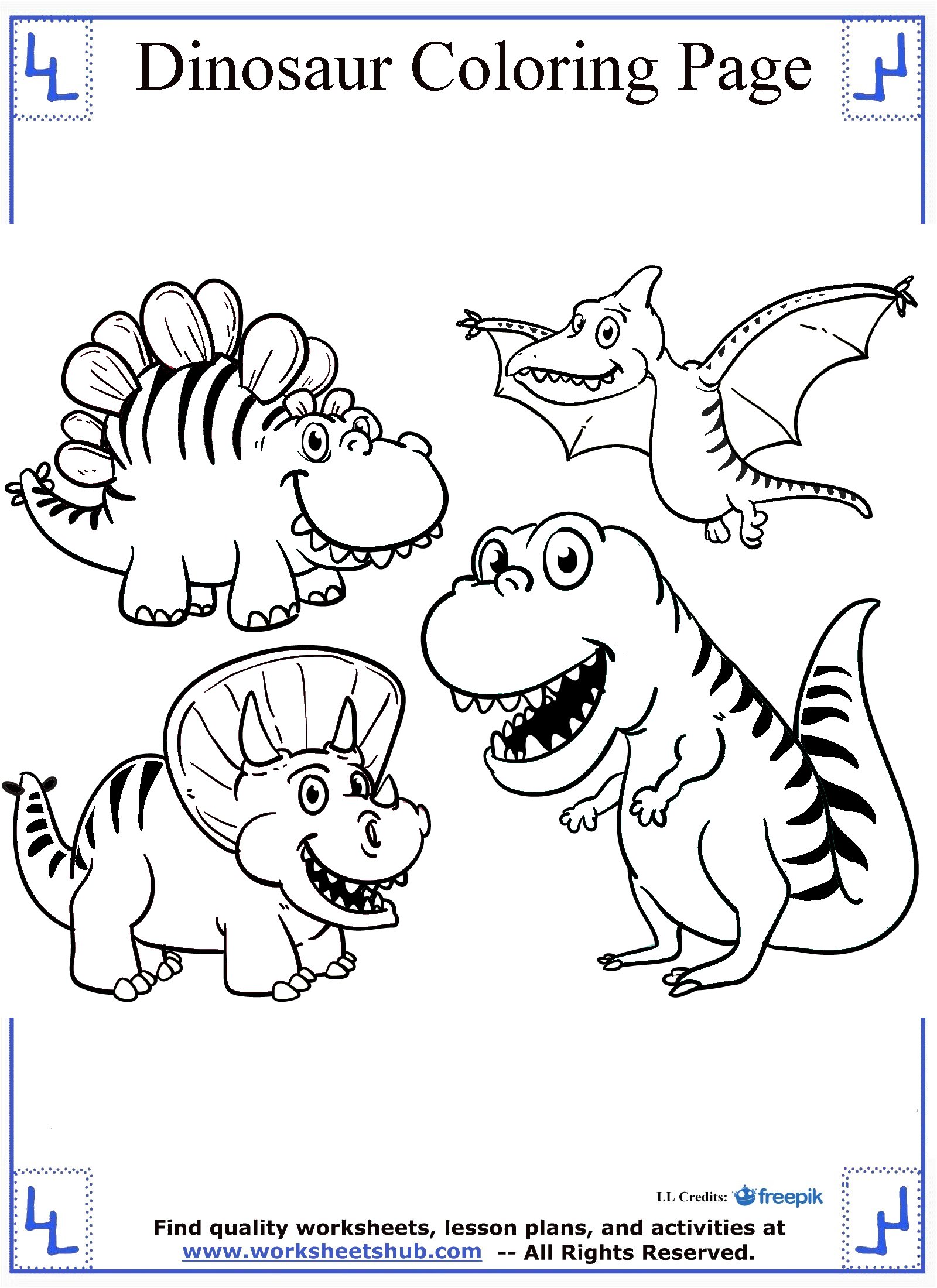 Dinosaur Coloring Page for Kids 3