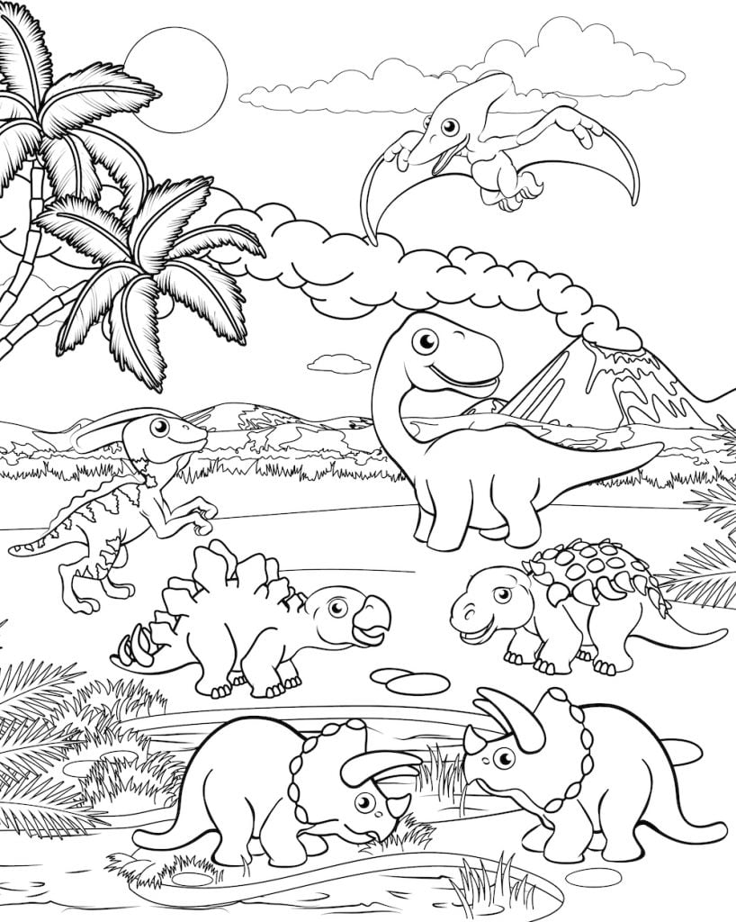 Dinosaur Coloring Page for Kids 5